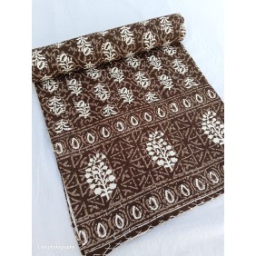 Chocolate Brown Floral Blanket
