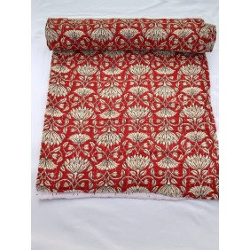Red floral blanket with...