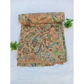Light Brown Floral Blanket