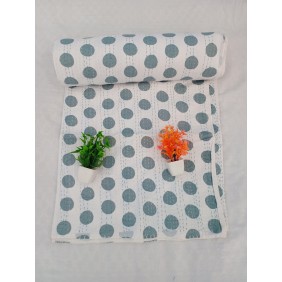 Teal Lines and Circles Blanket