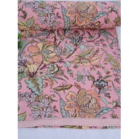 Pink delicate floral blanket
